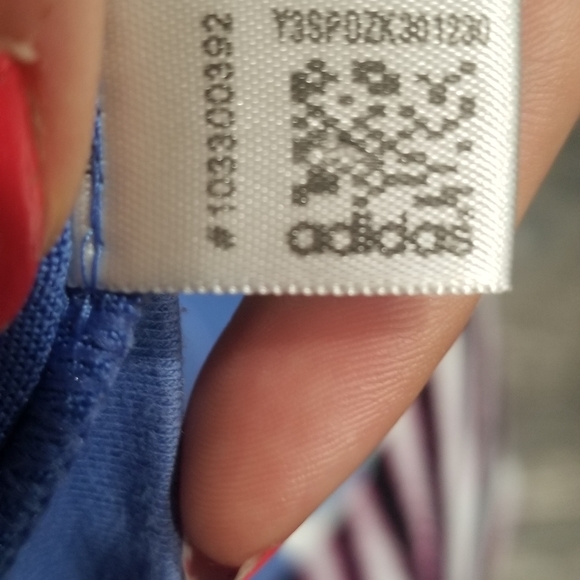 Blue adidas T-back tank top - Picture 3 of 3